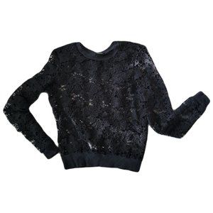 Black Lace See Through Top Size S